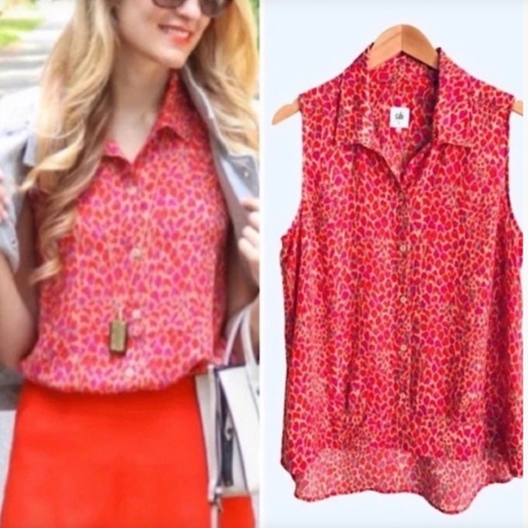 CAbi 3270 Multicolor Heartbreaker Hi/Low Hem Sleeveless Top Size S - Picture 4 of 8